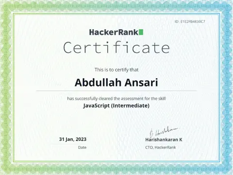 certificate